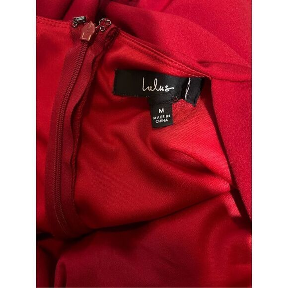 Lulus Modern Diva Red Pleated Sleeveless Bustier Jumpsuit Size M - Picture 10 of 11